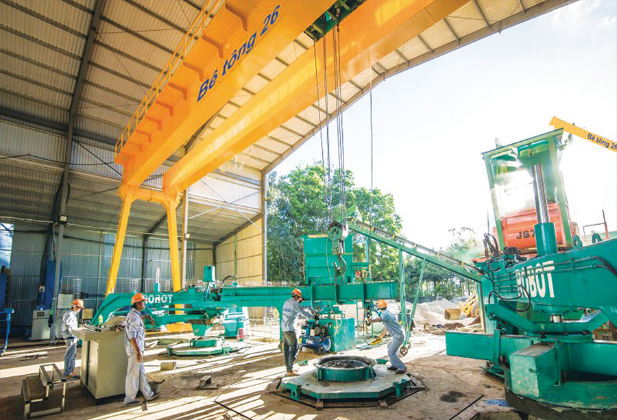  Nhà máy sản xuất của Công ty cổ phần Sản xuất bê tông 26 Gia Lai ở KCN Trà Đa (Ảnh đơn vị cung cấp).