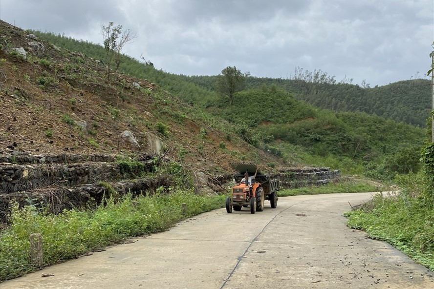  Rừng núi phía Tây trơ trụi, gây nên những trận lũ đá, lũ bùn mỗi mùa mưa bão, cho phía hạ du. Ảnh T.H