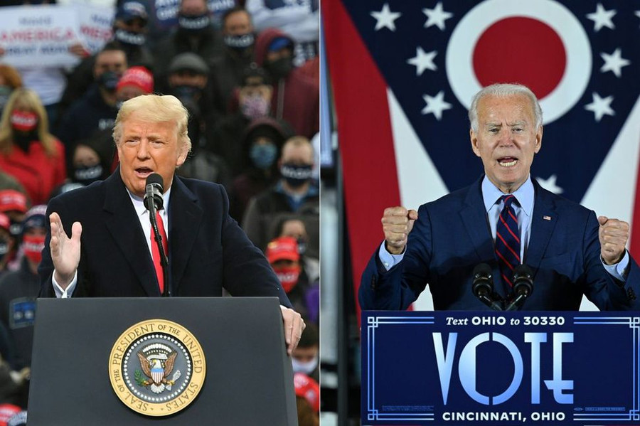 Ông Biden và ông Trump có quan điểm khác nhau về các vấn đề ở châu Á (ảnh: Straits Times) Ông Biden và ông Trump có quan điểm khác nhau về các vấn đề ở châu Á (ảnh: Straits Times)