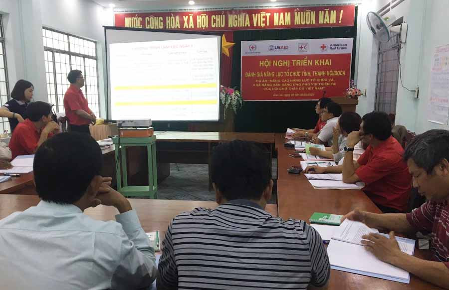  Trung ương Hội Chữ thập đỏ Việt Nam phối hợp Hội Chữ thập đỏ tỉnh Gia Lai tổ chức hội nghị triển khai công tác đánh giá năng lực tổ chức Hội Chữ thập đỏ cấp cơ sở (BOCA). Ảnh: Hồng Ngọc