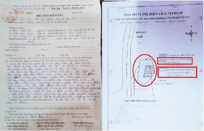 Điều lạ lùng trong họa đồ tại tiểu khu 266B nhưng văn bản kiểm tra là tiểu khu 266A?