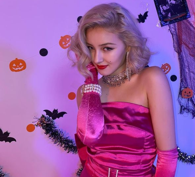 Vào đợt Halloween vừa qua, Nancy gây sốt khi hóa trang thành Marilyn Monroe. Nhiều người nhận xét đây là màn cosplay xuất sắc nhất làng giải trí Hàn Quốc năm nay ẢNH: INSTAGRAM NV