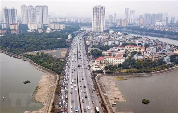 Một góc Hà Nội nhìn từ trên cao. Ảnh: Phạm Kiên/TTXVN