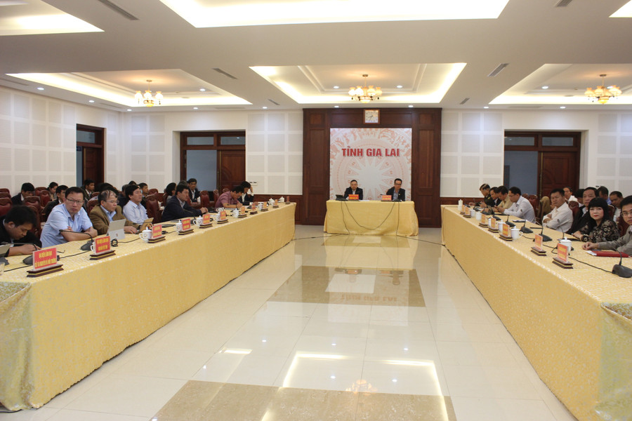 Quang cảnh hội nghị tại điểm cầu Gia Lai. Ảnh: Nguyễn Diệp