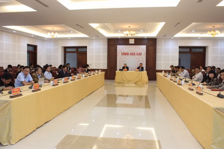 Quang cảnh hội nghị tại điểm cầu Gia Lai. Ảnh: Nguyễn Diệp