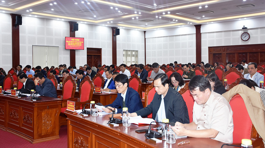  Các đại biểu tham dự hội nghị tổng kết công tác kiểm tra, giám sát, thi hành kỷ luật Đảng. Ảnh: Vĩnh Hoàng