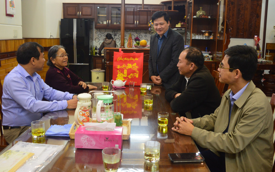Phó Chủ tịch Thường trực HĐND tỉnh làm trưởng đoàn thăm, chúc Tết đồng chí HNgia. Ảnh: Anh Huy