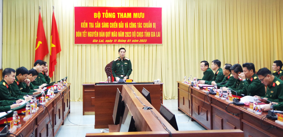  Trung tướng Nguyễn Doãn Anh, kết luận kiểm tra. Ảnh: Huy Bắc