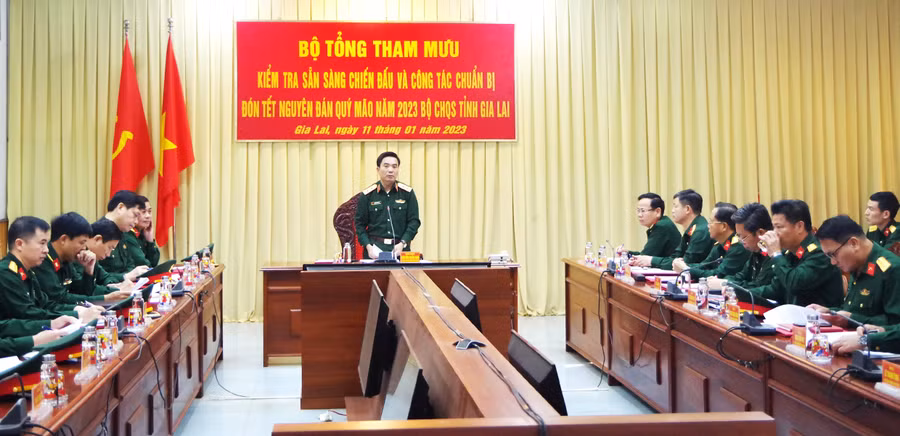  Trung tướng Nguyễn Doãn Anh, kết luận kiểm tra. Ảnh: Huy Bắc
