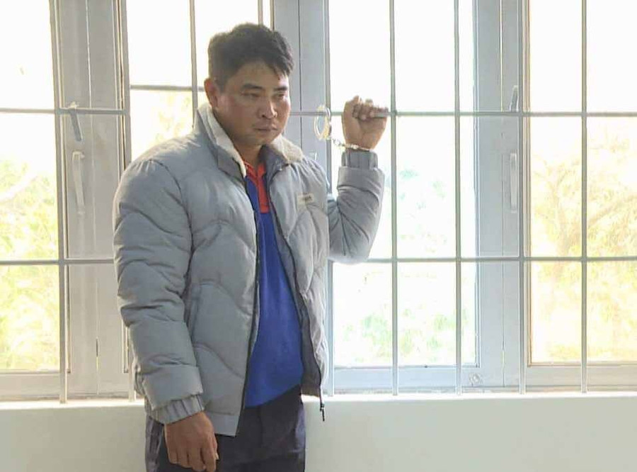 Nghi phạm Nguyễn Văn Hà tại cơ quan công an. Ảnh: Công an cung cấp