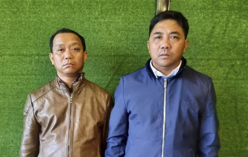 2 đối tượng xưng phóng viên cưỡng đoạt tài sản. Ảnh: Ga Mây