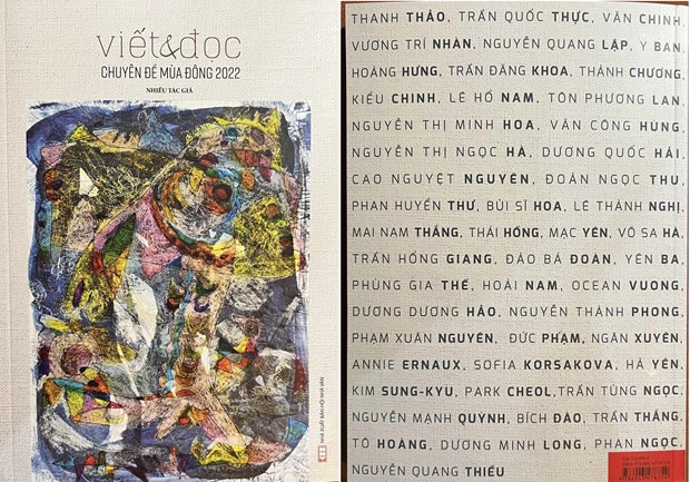 Ấn phẩm giới thiệu sáng tác của nhiều nhà văn, nhà thơ. (Ảnh: PV/Vietnam+)