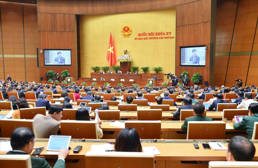 - Kỳ họp bất thường lần thứ 2, Quốc hội khoá XV, diễn ra sáng 5.1.2023. Ảnh: Phạm Thắng