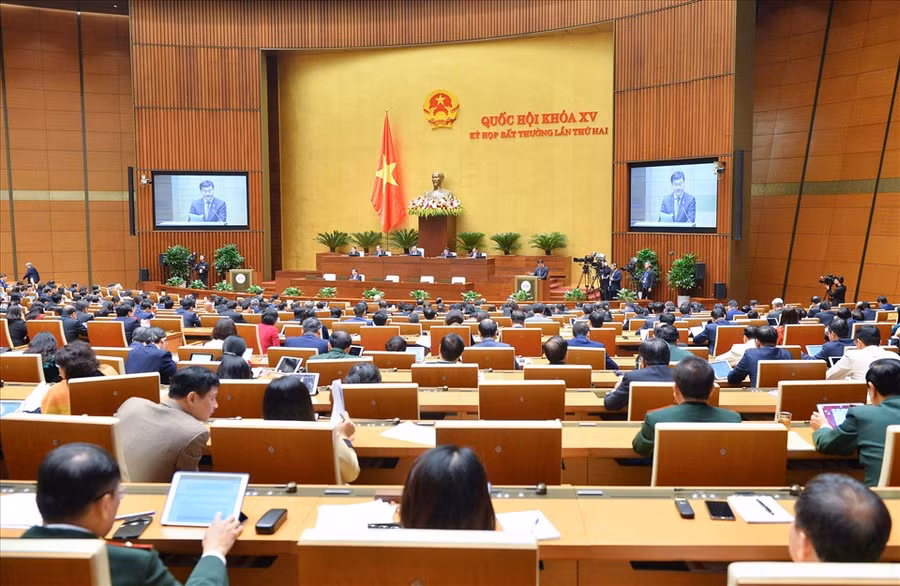 - Kỳ họp bất thường lần thứ 2, Quốc hội khoá XV, diễn ra sáng 5.1.2023. Ảnh: Phạm Thắng