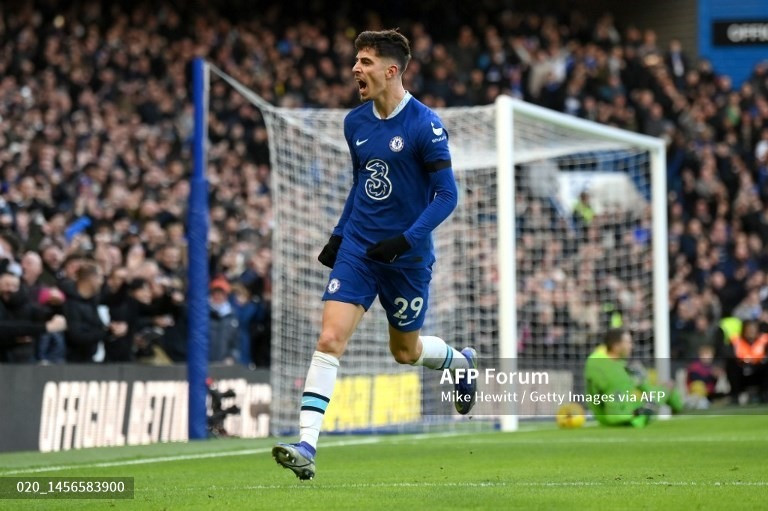 Kai Havertz ghi bàn thắng quan trọng cho Chelsea. Ảnh: AFP