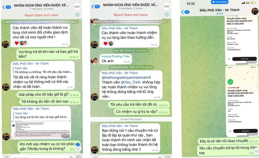 Nạn nhân thực hiện các 