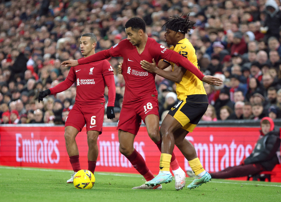 Cody Gakpo trong trận đấu với Wolverhampton tại vòng 3 Cúp FA. Ảnh: REUTERS