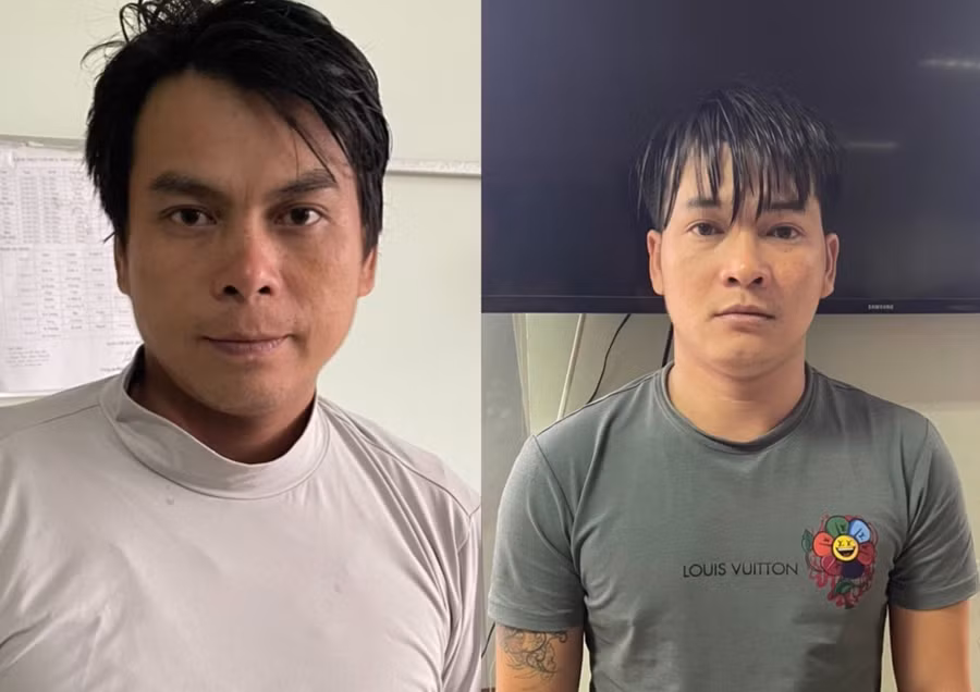 Nghi phạm Chiến (bên trái) và Quang. Ảnh Công an cung cấp