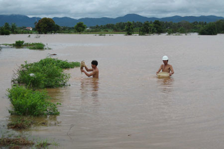 Gia Lai: Hơn 600 ha lúa và hoa màu chìm trong lũ ảnh 1 Nước lũ ngập cầu Quý Đức cắt đứt giao thông. Ảnh: Đức Phương