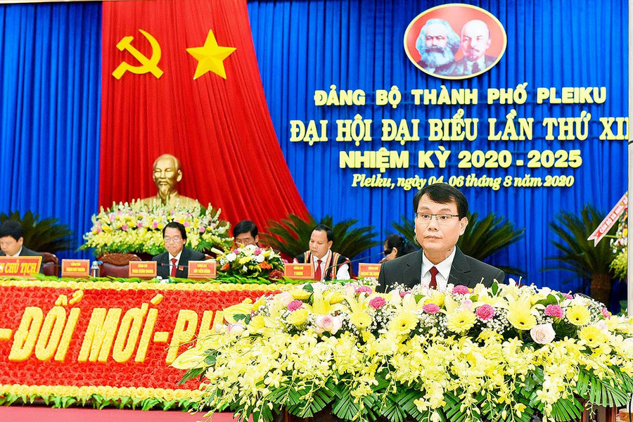 ông Trịnh Duy Thuân tái đắc cử Bí thư Thành ủy Pleiku khóa XII (nhiệm kỳ 2020-2025)