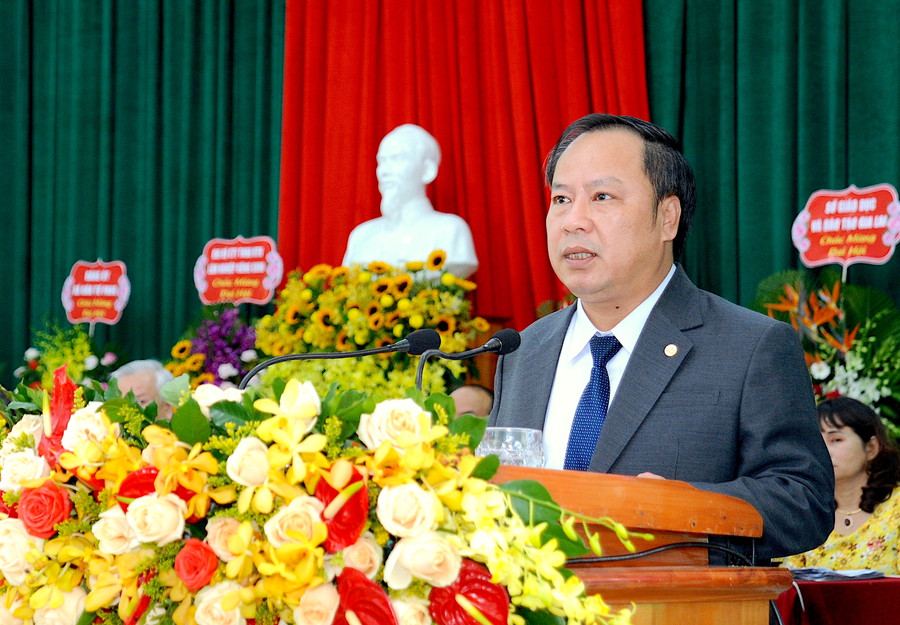 Phó Bí thư Thường trực Tỉnh ủy Châu Ngọc Tuấn phát biểu chỉ đạo tại Đại hội. Ảnh: Hồng Thi