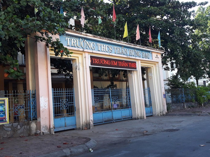  Trường THCS Trần Hưng Đạo - nơi xảy ra vụ lộ đề thi. Ảnh: T.Trực