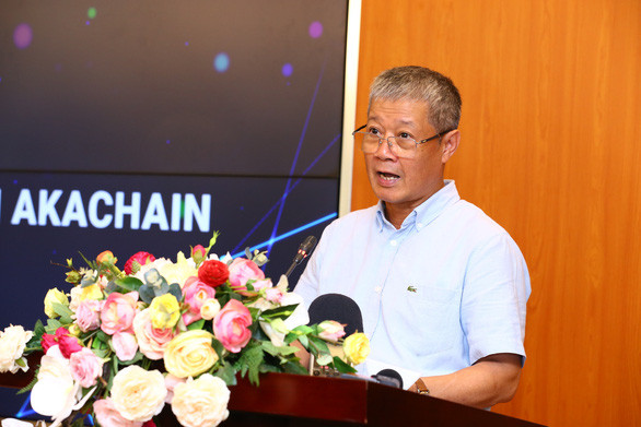Thứ trưởng Nguyễn Thành Hưng cho biết đây là lần đầu tiên Bộ giới thiệu một nền tảng dựa trên công nghệ chuỗi khối - Ảnh: PHẠM PHONG
