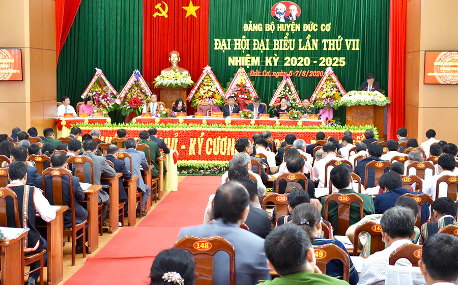 Quang cảnh Đại hội đại biểu Đảng bộ huyện Đức Cơ nhiệm kỳ 2020-2025. Ảnh: Hoàng Nam