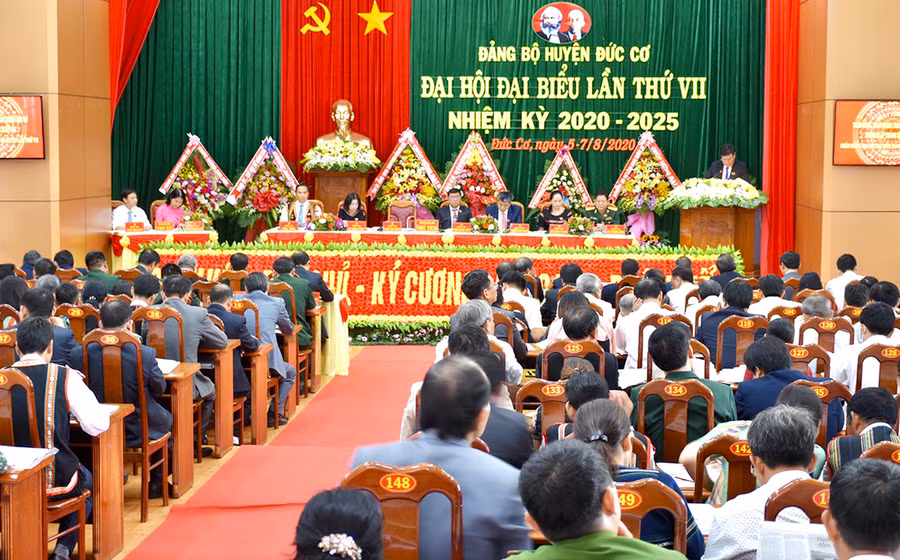 Quang cảnh Đại hội đại biểu Đảng bộ huyện Đức Cơ nhiệm kỳ 2020-2025. Ảnh: Hoàng Nam