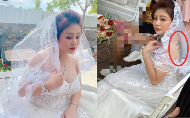 Nghệ sĩ Lê Giang sở hữu thân hình gợi cảm ở tuổi U50 khiến fan xuýt xoa khen ngợi. Nhiều người còn chú ý đến hình xăm ở phần lưng của nữ nghệ sĩ khi hiếm hoi cô mặc váy cưới thế này.