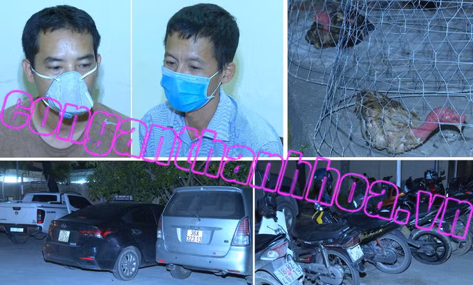 Hai kẻ cầm đầu cùng tang vật có liên quan - Ảnh: Công an Thanh Hóa