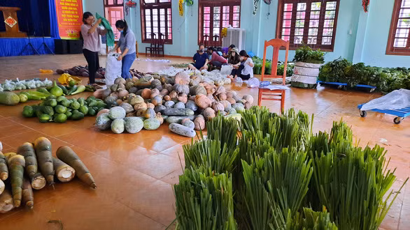 Các sản vật của bà con Ca Dong, Cơ Tu, Xê Đăng... của huyện Nam Trà My ủng hộ chống dịch - Ảnh: TRẦN NGUYỄN VỸ