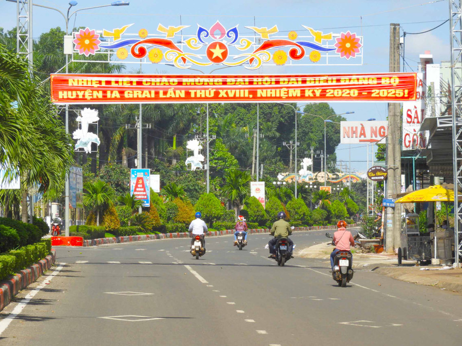 Một góc trung tâm huyện Ia Grai. Ảnh: Thanh Nhật