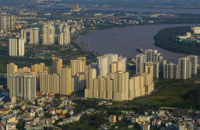 Thị trường bất động sản TP HCM nhìn từ trên cao. Ảnh: Quỳnh Trần.