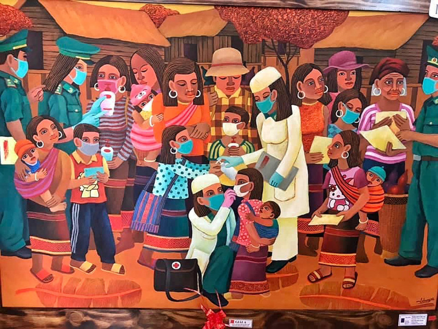 Tác phẩm “Phòng dịch vùng cao” của họa sĩ Nguyễn Văn Chung đạt giải A