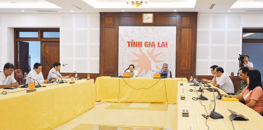 Quang cảnh hội nghị tại điểm cầu Gia Lai. Ảnh: Phương Linh