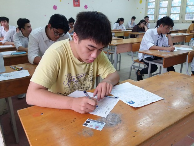  Thí sinh dự thi Trung học phổ thông quốc gia . (Ảnh: Phạm Mai/Vietnam+)