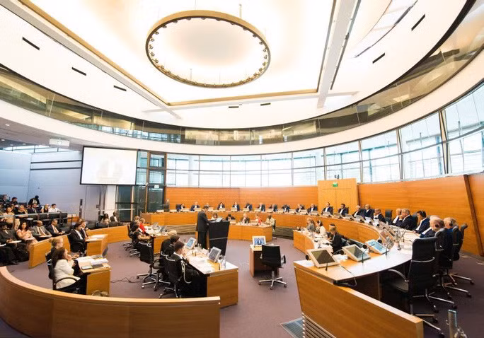 Một phiên phân xử tranh chấp tại Tòa quốc tế về luật biển (ITLOS) ở TP Hamburg - Đức. Ảnh: ITLOS Một phiên phân xử tranh chấp tại Tòa quốc tế về luật biển (ITLOS) ở TP Hamburg - Đức. Ảnh: ITLOS