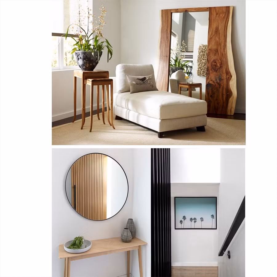 Những chiếc gương có thể giúp không gian căn phòng của bạn trở nên rộng hơn. Đồ họa: Thiều Trang