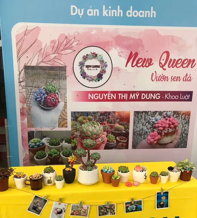 Sản phẩm của Dung trưng bày tại cuộc thi. Ảnh: NVCC