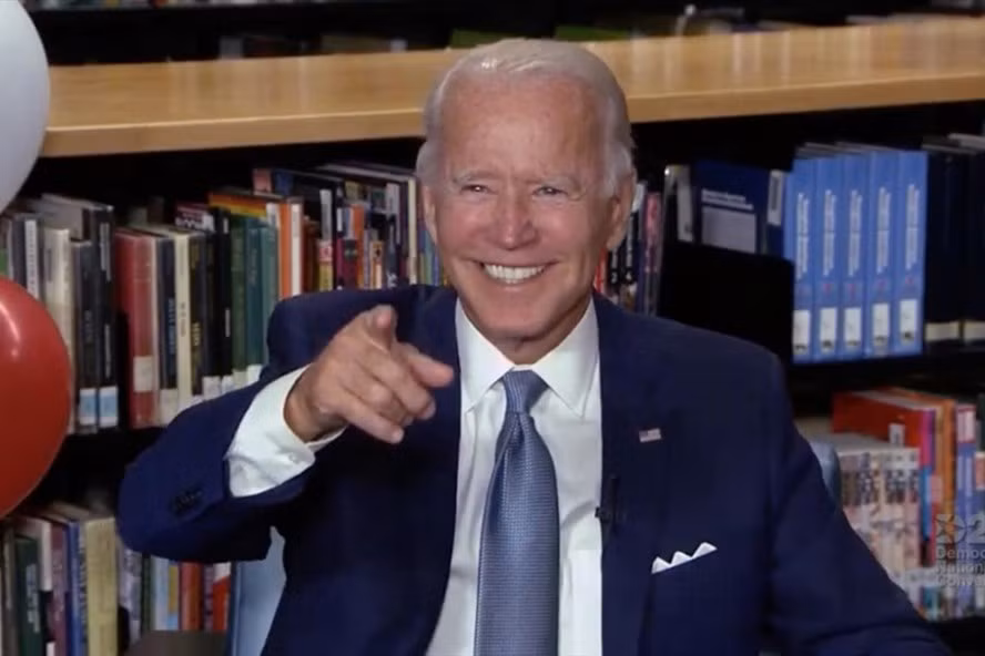 Phản ứng của ông Joe Biden khi được chính thức đề cử là ứng viên tranh cử tổng thống của đảng Dân chủ hôm 18.8. Ảnh: AFP Phản ứng của ông Joe Biden khi được chính thức đề cử là ứng viên tranh cử tổng thống của đảng Dân chủ hôm 18.8. Ảnh: AFP