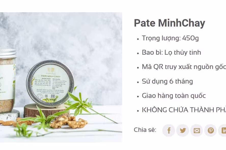 Sản phẩm pate Minh Chay bị cảnh báo có chứa độc tố, gây ngộ độc cho người tiêu dùng. Ảnh: chụp màn hình.