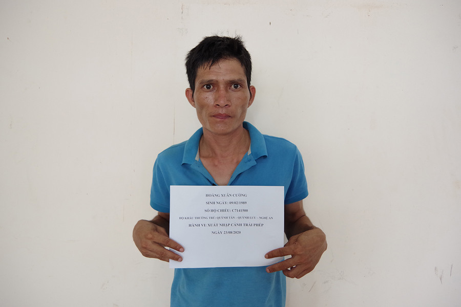 Đối tượng Cường tại cơ quan chức năng. Ảnh: Anh Huy Đối tượng Cường tại cơ quan chức năng. Ảnh: Anh Huy