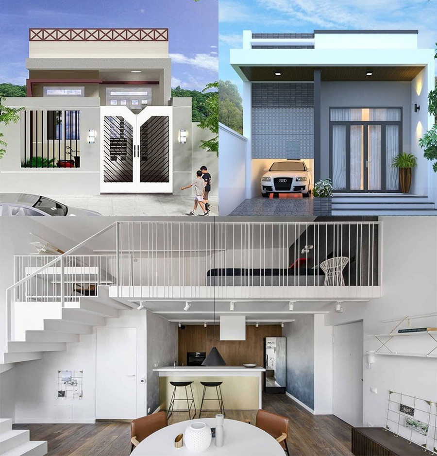  Nhà cấp 4 có gác lửng mái bằng tuy không phổ biến bằng nhà cấp 4 gác lửng mái thái nhưng có chi phí rẻ và thời gian thi công nhanh hơn. Đồ họa: Tuệ Nghi