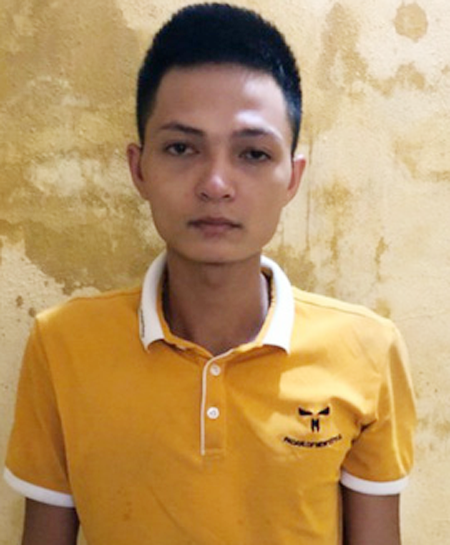 Lăng Văn Vân tại cơ quan công an - Ảnh: Công an cung cấp