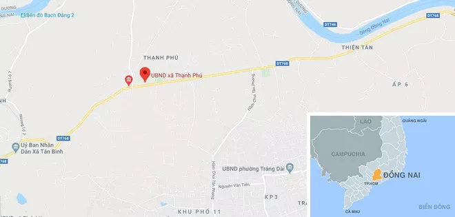Vụ án mạng xảy ra tại quán 79 thuộc xã Thạnh Phú. Ảnh: Google Maps.