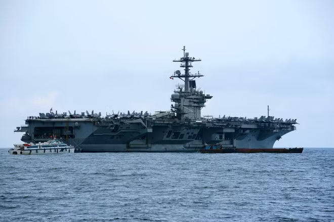 Tàu sân bay USS Theodore Roosevelt của Mỹ thăm Đà Nẵng hồi tháng 3.2020 - Ảnh: Độc Lập