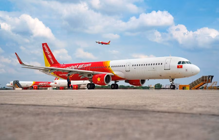 Máy bay của hãng hàng không Vietjet Air. (Ảnh: CTV/Vietnam+)