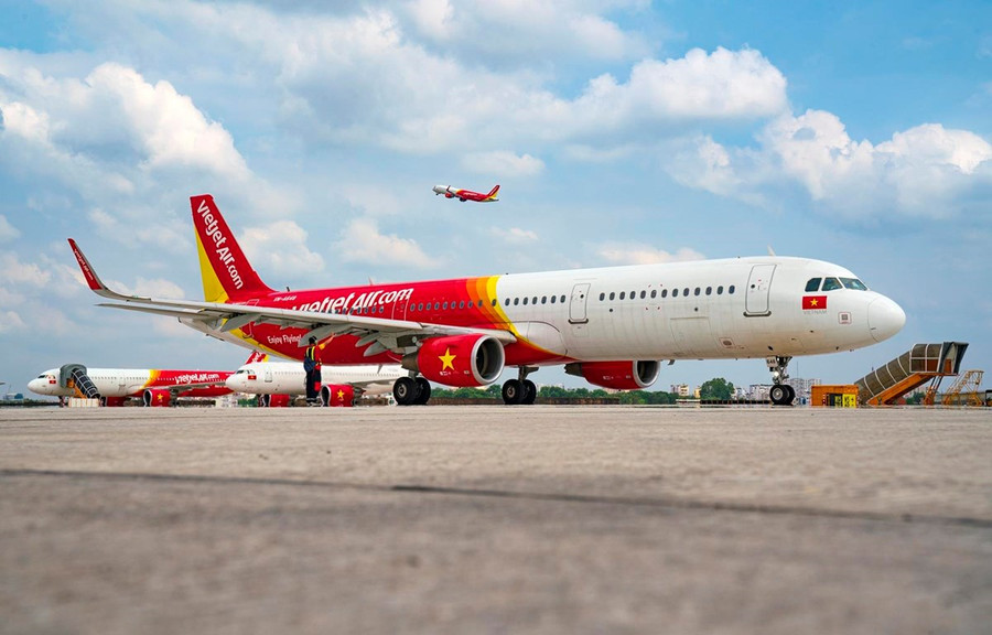 Máy bay của hãng hàng không Vietjet Air. (Ảnh: CTV/Vietnam+) Máy bay của hãng hàng không Vietjet Air. (Ảnh: CTV/Vietnam+)
