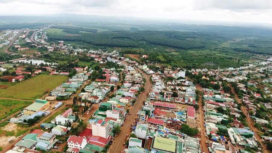  Trung tâm huyện Đức Cơ nhìn từ trên cao. Ảnh: V.H